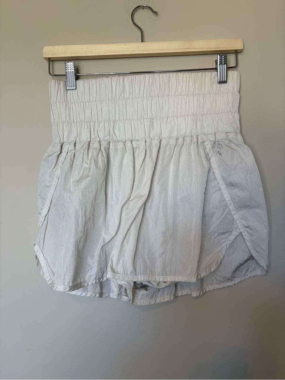FP Movement by Free People White High-Waist Smocked Skort Shorts